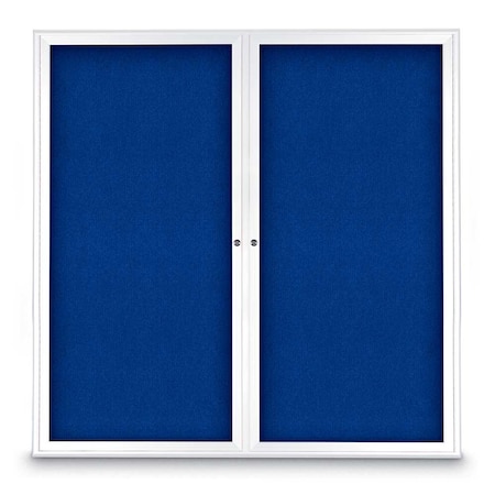 United Visual Products Sliding Door Indoor Enclosed Corkboard, 9 UV9030ACS-SATIN-FORBO